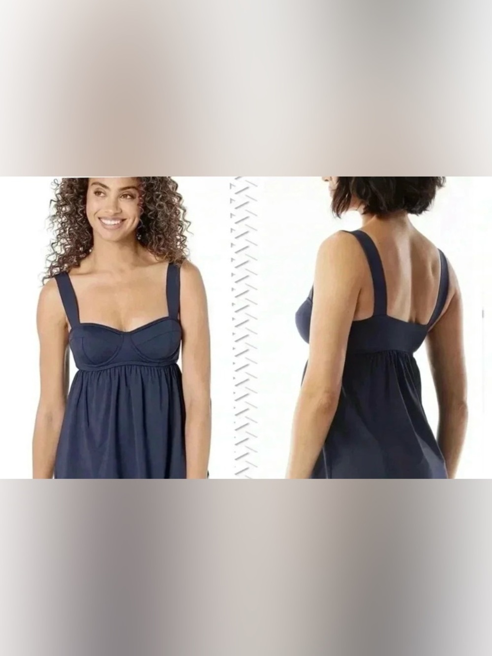 MICHAEL Michael Kors Women Underwire Baby Doll Tankini Top